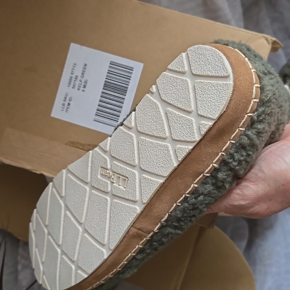 NEW L.L. Bean Women's Cozy Slipper Booties Pile Fleece Kelp Green size 8 - Picture 4 of 7